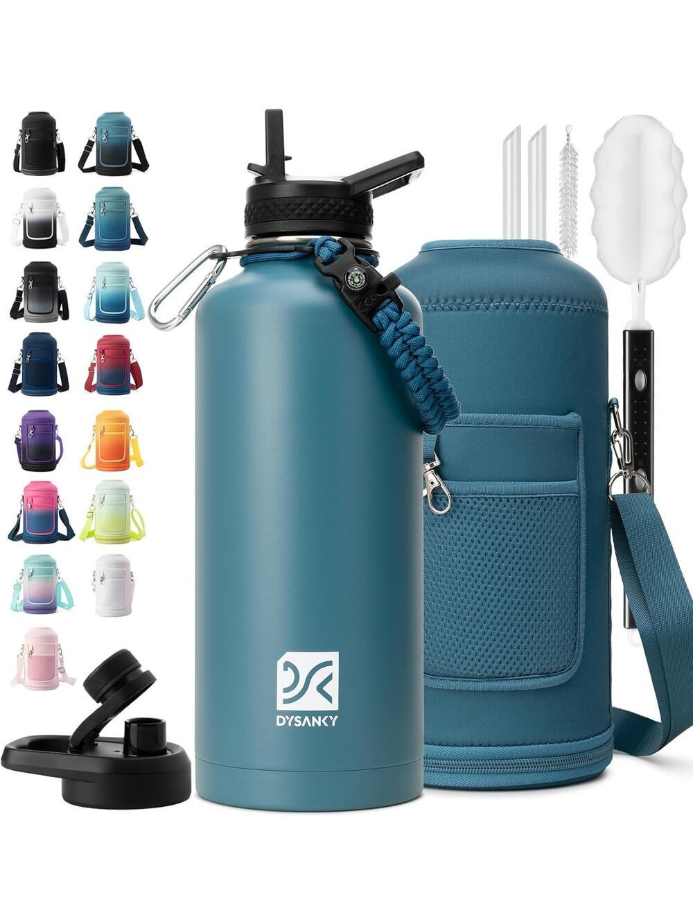 DYSANKY Insulated Water Bottle | Thickened 128 Ounces, Advanced (indigo)